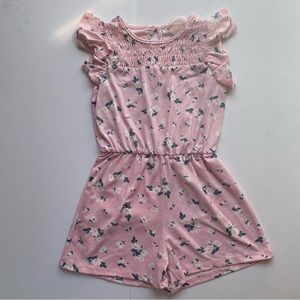 Girls Pink Floral Romper